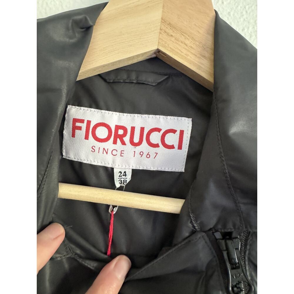 FIORUCCI Dark Grey Women’s Lightweight Cropped Biker Rain Coat US 2 Edgy Moto - Picture 9 of 10